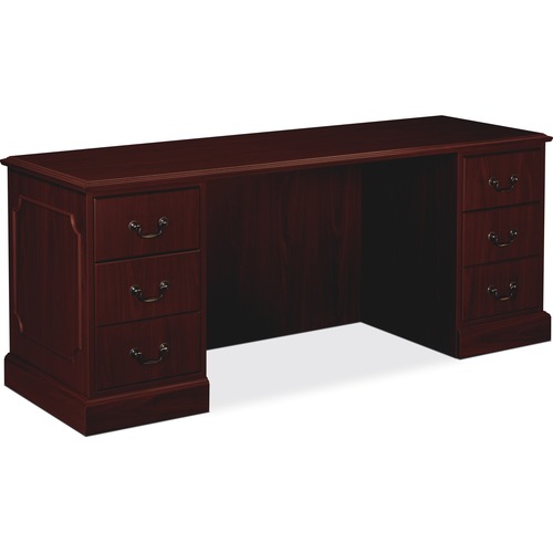 HON 94000 Series Double Credenza, 72"W - Rectangle Top - 4 Drawers x 72" Table Top Width x 24" Table Top Depth x 1.13" Table Top Thickness - File - Particleboard, Wood - 1 Each