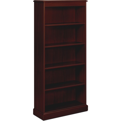 HON 94000 Series 5-Shelf Bookcase - 35.8" x 14.3"78.3" - 5 Shelve(s) - Traditional Edge - Finish: Mahogany, Laminate - For Book