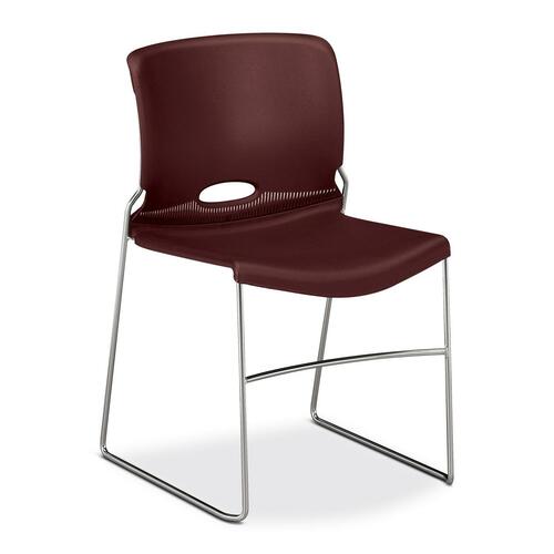 HON Olson Stacker 4041 Chair - Garnet Seat Color - Polymer Seat Material - Polymer Back Material - Chrome Frame Color - Steel Frame Material - Sled Base - Steel - 4 / Carton