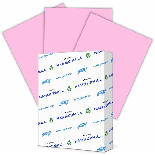 Hammermill Colors Recycled Copy Paper - Letter - 8 1/2" x 11" - 20 lb Basis Weight - Pink - 500 / Ream - SFI, FSC - Archival-safe, Acid-free, Jam-free