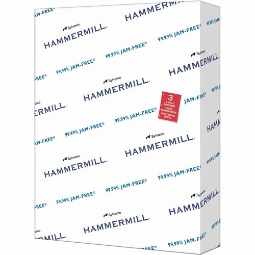 Hammermill Copy Plus 3HP Paper - White - 92 Brightness - Letter - 8 1/2" x 11" - 20 lb Basis Weight - 500 / Ream - Acid-free, Pre-punched, Quick Drying - White