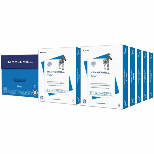 Hammermill Tidal Copy Paper - White - 92 Brightness - Letter - 8 1/2" (215.90 mm) x 11" (279.40 mm) - 20 lb (9071.85 g) Basis Weight - Sustainable Forestry Initiative (SFI) - Acid-free, Jam-free - White - 500 Sheets per Ream - 10 / Carton