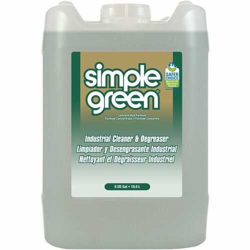 Simple Green Industrial Cleaner/Degreaser - Concentrate - 640 fl oz (20 quart) - Original Scent - 1 Each - Non-toxic, Non-abrasive, Non-flammable, Pleasant Scent - White