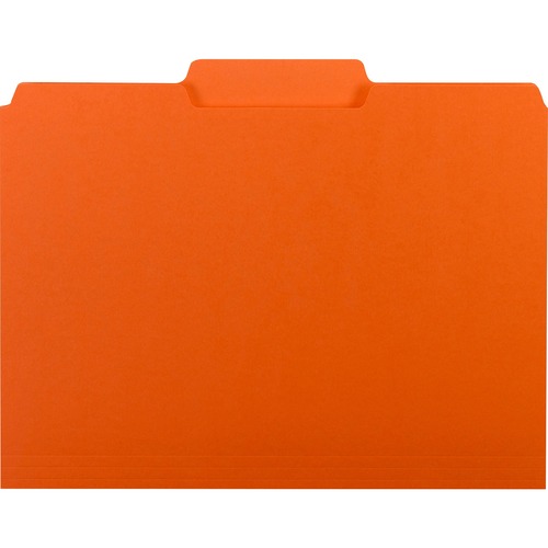 Smead 1/3 Tab Cut Letter Recycled Top Tab File Folder - 8 1/2" x 11" - 3/4" Expansion - Top Tab Location - Assorted Position Tab Position - Paper - Orange - 10% Recycled - 100 / Box