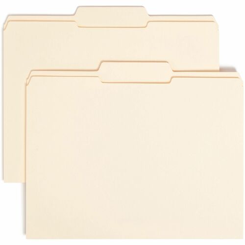 Smead 1/3 Tab Cut Letter Recycled Top Tab File Folder - 8 1/2" x 11" - 3/4" Expansion - Top Tab Location - Center Tab Position - Manila - 10% Recycled - 100 / Box