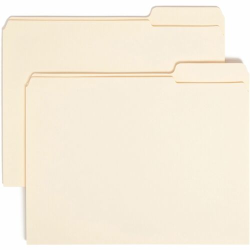 Smead 1/3 Tab Cut Letter Recycled Top Tab File Folder - 8 1/2" x 11" - 3/4" Expansion - Top Tab Location - Right Tab Position - Manila - 10% Recycled - 100 / Box