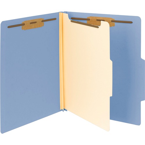Smead Manila and Colored Classification Folders - Letter - 8 1/2" x 11" Sheet Size - 2" Expansion - Prong B Style Fastener - 2" Fastener Capacity for Folder - 2/5 Tab Cut - Right of Center Tab Location - 1 Divider(s) - 18 pt. Folder Thickness - Tear Resis