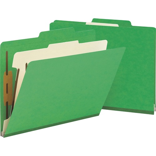 Smead Colored Classification Folders - Letter - 8 1/2" x 11" Sheet Size - 2" Expansion - Prong B Style Fastener - 2" Fastener Capacity for Folder - 2/5 Tab Cut - Right of Center Tab Location - 1 Divider(s) - 18 pt. Folder Thickness - Tear Resistant - Gree