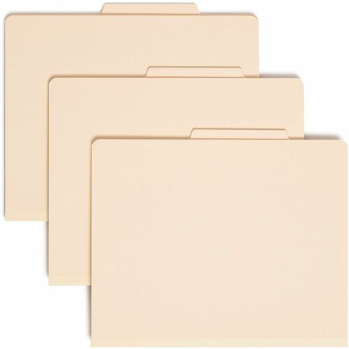Smead 2/5 Tab Cut Letter Recycled Classification Folder - 8 1/2" x 11" - 2" Expansion - 2 x 2B Fastener(s) - 2" Fastener Capacity for Folder - Top Tab Location - Right of Center Tab Position - 2 Divider(s) - Manila - 10% Recycled - 10 / Box