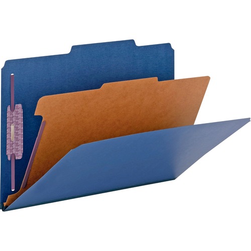 Smead SafeSHIELD Fastener 1-Divider Classification Folders - Legal - 8 1/2" x 14" Sheet Size - 2" Expansion - 2 Fastener(s) - 2" Fastener Capacity for Folder - 2/5 Tab Cut - Right of Center Tab Location - 1 Divider(s) - 25 pt. Folder Thickness - Pressboar