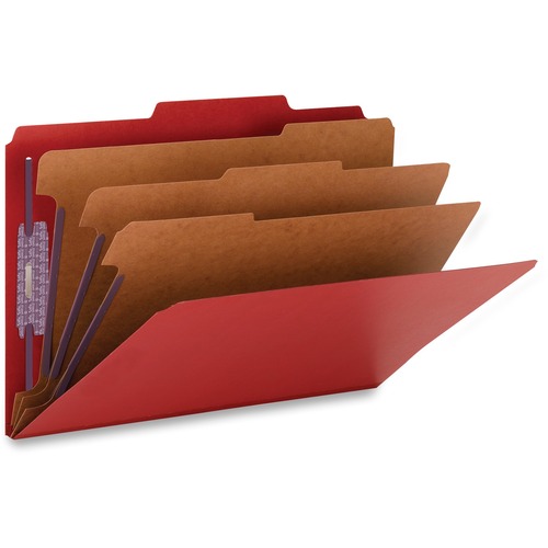 Smead Classification Folders with SafeSHIELD Fastener - Legal - 8 1/2" x 14" Sheet Size - 3" Expansion - 2 Fastener(s) - 2" Fastener Capacity for Folder - 2/5 Tab Cut - Right of Center Tab Location - 3 Divider(s) - 25 pt. Folder Thickness - Pressboard - B
