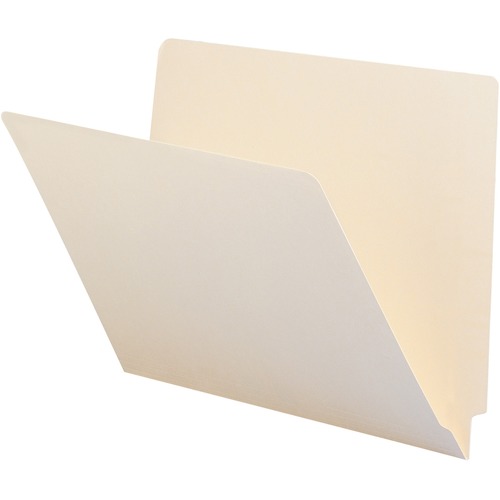 Smead Straight Tab Cut Letter Recycled End Tab File Folder - 8 1/2" x 11" - 3/4" Expansion - Manila - 10% Recycled - 100 / Box