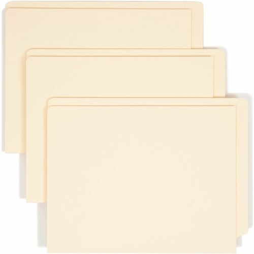 Smead Straight Tab Cut Letter Recycled File Pocket - 8 1/2" x 11" - 1 Pocket(s) - Manila - 10% Recycled - 50 / Box