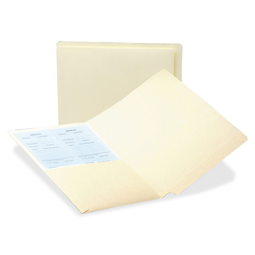 Smead Straight Tab Cut Letter Recycled File Pocket - 8 1/2" x 11" - 1 Internal Pocket(s) - Manila - Manila - 10% Recycled - 50 / Box