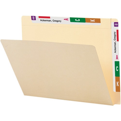 Smead Letter Recycled End Tab File Folder - 8 1/2" x 11" - 3/4" Expansion - Manila - 10% Recycled - 100 / Box
