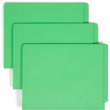 Smead 2-Ply Colored Folders with Fasteners - Letter - 8 1/2" x 11" Sheet Size - 3/4" Expansion - 2 x 2B Fastener(s) - 2" Fastener Capacity for Folder - Straight Tab Cut - 11 pt. Folder Thickness - Green - Recycled - 50 / Box