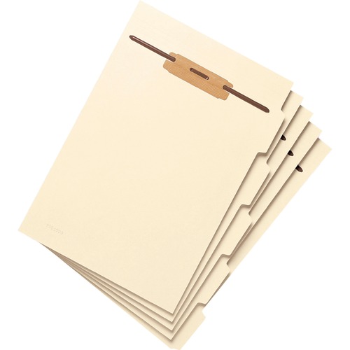 Smead 1/5 Tab Cut Letter Recycled Classification Folder - 8 1/2" x 11" - 1/2" Expansion - 1 x 2B Fastener(s) - 2" Fastener Capacity for Folder - Assorted Position Tab Position - 1 Divider(s) - Manila - 10% Recycled - 10 / Pack