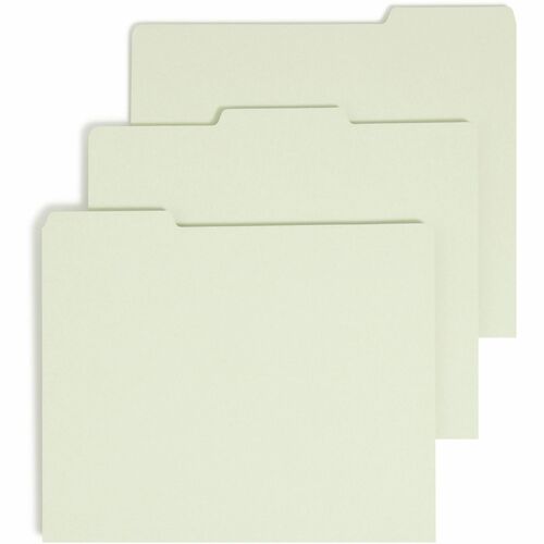 Smead Filing Guides with Blank Tab - Blank Assorted Tab(s) - Letter - Gray Pressboard, Green Tab(s) - 100% Recycled - 100 / Box