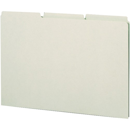 Smead Filing Guides with Blank Tab - Blank Assorted Tab(s) - Legal - Gray Pressboard, Green Tab(s) - Recycled - 50 / Box