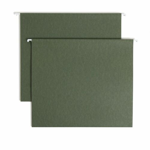 Smead Letter Recycled Hanging Folder - 2" Folder Capacity - 8 1/2" x 11" - 2" Expansion - 11 pt. - Pressboard - Standard Green - Reinforced Base - 10% Recycled - 25 / Box