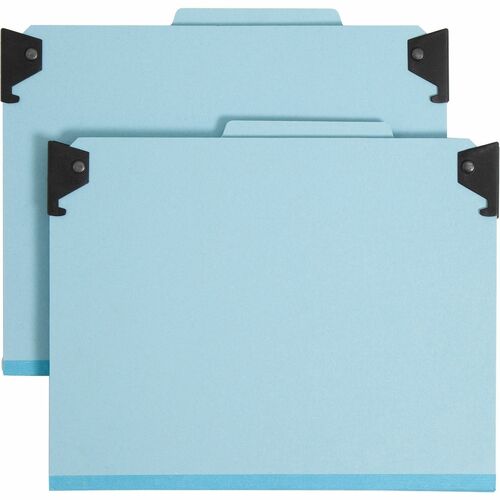 Smead 2/5 Tab Cut Letter Recycled Hanging Folder - 8 1/2" x 11" - 2" Expansion - 2 x 2S Fastener(s) - 1" Fastener Capacity for Folder - Top Tab Location - Right of Center Tab Position - 2 Divider(s) - Pressboard - Blue - 50% Recycled - 1 Each