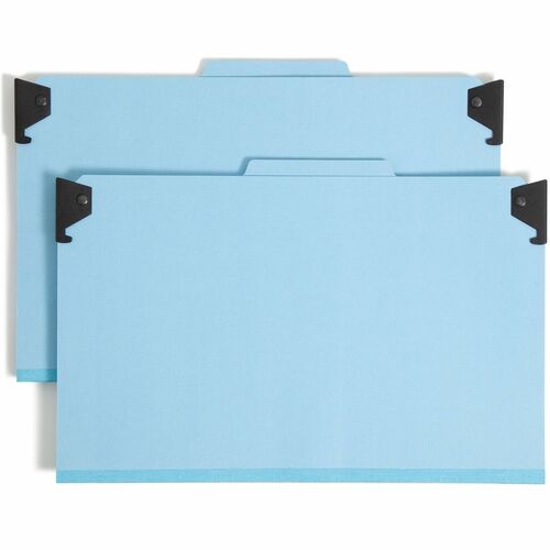 Smead Hanging Classification Folders - Legal - 8 1/2" x 14" Sheet Size - 2" Expansion - 2 Divider(s) - 25 pt. Folder Thickness - Blue - Recycled - 1 Each""