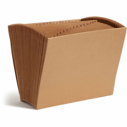 Smead Letter Recycled Expanding File - 8 1/2" x 11" - 7/8" Expansion - 31 Pocket(s) - Leatherine - Kraft - 10% Recycled - 1 Each