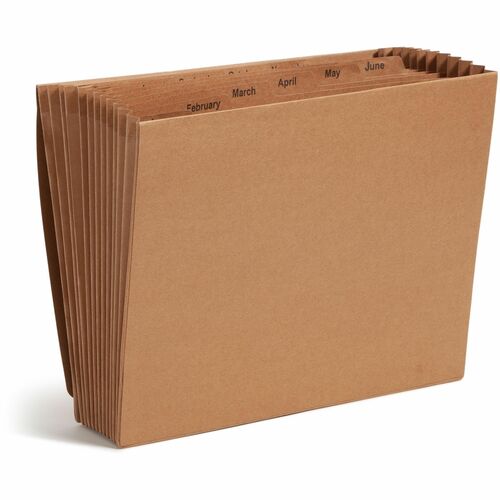 Smead Expanding File, Monthly (Jan.-Dec.), 12 Pockets, Flap and Cord Closure, Letter Size, Kraft (70186) - Letter - 8 1/2" x 11" Sheet Size - 7/8" Expansion - Kraft - Recycled - 1 Each