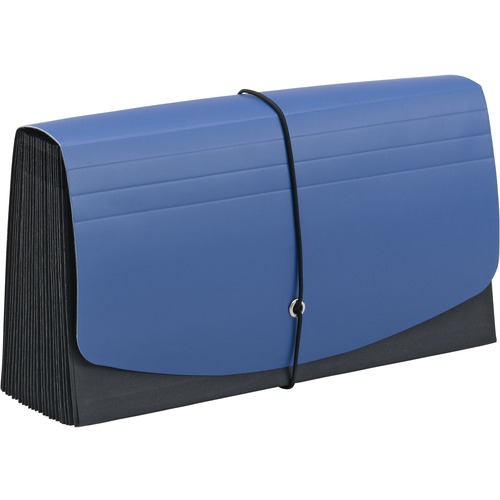 Smead Handy File with Pockets - 9 3/4" x 5" Sheet Size - 7/8" Expansion - 21 Pocket(s) - Laminated Stock - Blue/Black - 1 Each
