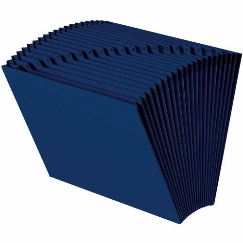 Smead Letter Recycled Expanding File - 8 1/2" x 11" - 7/8" Expansion - 21 Pocket(s) - Poly - Navy - Reinforced Gusset - 10% Recycled - 1 Each