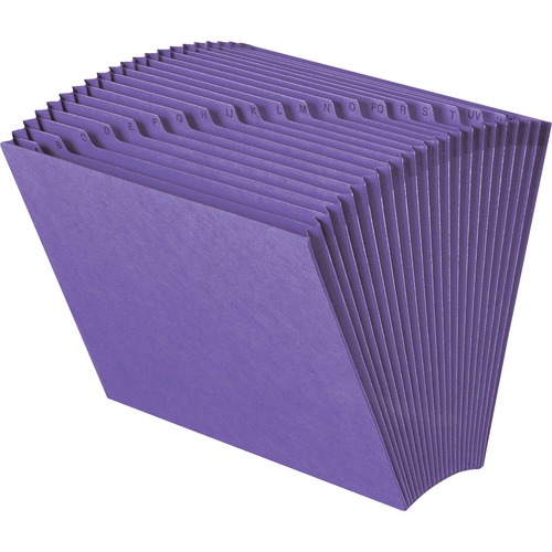 Smead Letter Recycled Expanding File - 8 1/2" x 11" - 7/8" Expansion - 21 Pocket(s) - Leatherine - Purple - 10% Recycled - 1 Each