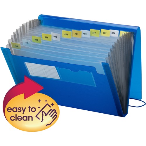 Smead Ultracolor Letter Expanding File - 8 1/2" x 11" - 7/8" Expansion - 12 Pocket(s) - 12 Divider(s) - Poly - Blue - 1 Each