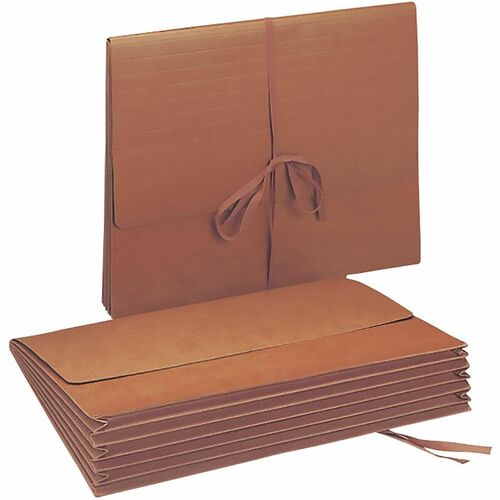 Smead Letter Recycled File Wallet - 8 1/2" x 11" - 5 1/4" Expansion - Redrope - Redrope - Tyvek Gusset, Reinforced Gusset - 30% Recycled - 1 Each