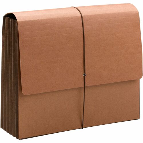 Smead TUFF Wallet, 5-1/4" Expansion, Flap and Cord Closure, Extra Wide Letter Size, Redrope, 10 per Box (71164) - Letter - 8 1/2" x 11" Sheet Size - 5 1/4" Expansion - Top Tab Location - Redrope - Recycled - 1 Each