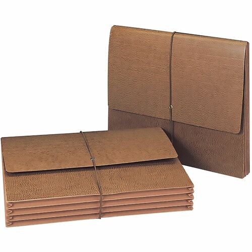 Smead Letter Recycled File Wallet - 8 1/2" x 11" - 3 1/2" Expansion - Tyvek, Leather - Redrope - Reinforced Gusset, Elastic Closure, Flap - 30% Recycled - 1 Each