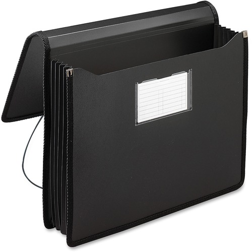 Smead Letter File Wallet - 8 1/2" x 11" - 5 1/4" Expansion - Front Pocket(s) - Plastic - Black - 1 Each
