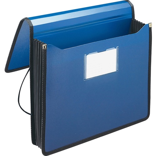 Smead Letter File Wallet - 8 1/2" x 11" - 5 1/4" Expansion - Front Pocket(s) - Plastic - Navy Blue - 1 Each