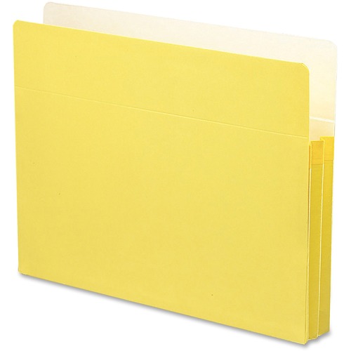 Smead Straight Tab Cut Letter Recycled File Pocket - 8 1/2" x 11" - 1 3/4" Expansion - Top Tab Location - Manila - Yellow - 10% Recycled - 1 Each