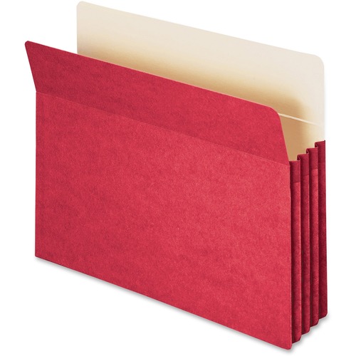 Smead Straight Tab Cut Letter Recycled File Pocket - 8 1/2" x 11" - 3 1/2" Expansion - Top Tab Location - Red - 10% Recycled - 1 Each