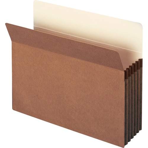 Smead TUFF Pocket Straight Tab Cut Letter Recycled File Pocket - 8 1/2" x 11" - 5 1/4" Expansion - Top Tab Location - Redrope - Redrope - 30% Recycled - Expanding Pockets - SMD73234