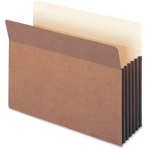 Smead Straight Tab Cut Letter Recycled File Pocket - 8 1/2" x 11" - 5 1/4" Expansion - Top Tab Location - Redrope - Redrope - 30% Recycled - 10 / Box