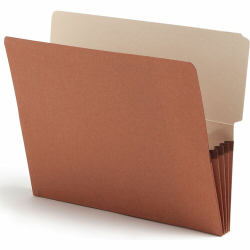 Smead Letter Recycled File Pocket - 8 1/2" x 11" - 3 1/2" Expansion - Top Tab Location - Redrope - Redrope - 30% Recycled - 10 / Box