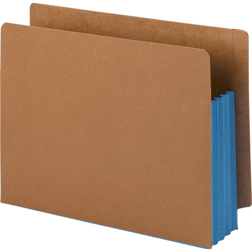 Smead Straight Tab Cut Letter Recycled File Pocket - 8 1/2" x 11" - 3 1/2" Expansion - 1 Pocket(s) - Top Tab Location - Redrope - Blue - 30% Recycled - 10 / Box