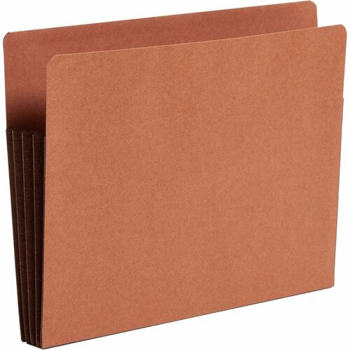 Smead Straight Tab Cut Letter Recycled File Pocket - 8 1/2" x 11" - 3 1/2" Expansion - 1 Pocket(s) - Top Tab Location - Redrope - Dark Brown - 30% Recycled - 10 / Box