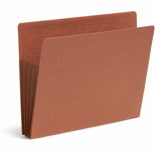 Smead TUFF Straight Tab Cut Letter Recycled File Pocket - 8 1/2" x 11" - 3 1/2" Expansion - Redrope - Redrope - 30% Recycled