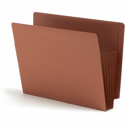Smead TUFF Straight Tab Cut Letter Recycled File Pocket - 8 1/2" x 11" - 5 1/4" Expansion - Redrope - Redrope - 30% Recycled