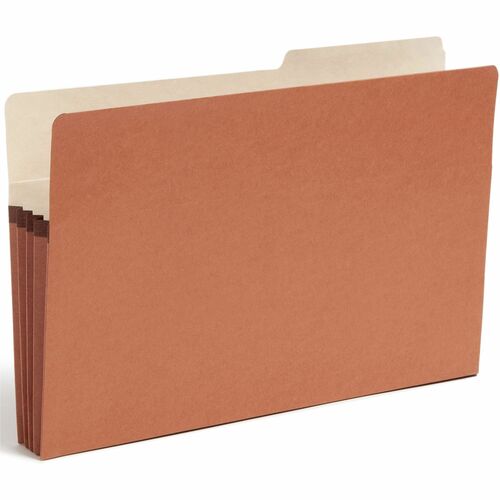 Smead 2/5 Tab Cut Legal Recycled File Pocket - 8 1/2" x 14" - 3 1/2" Expansion - Right Tab Position - Redrope - Redrope - 30% Recycled - 25 / Box