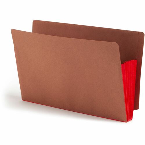Smead TUFF Pocket Straight Tab Cut Legal Recycled File Pocket - 8 1/2" x 14" - 5 1/4" Expansion - 12.5 pt. - 2 Plys - Tyvek, Redrope - Red - Embossed - 30% Recycled - 10 / Box