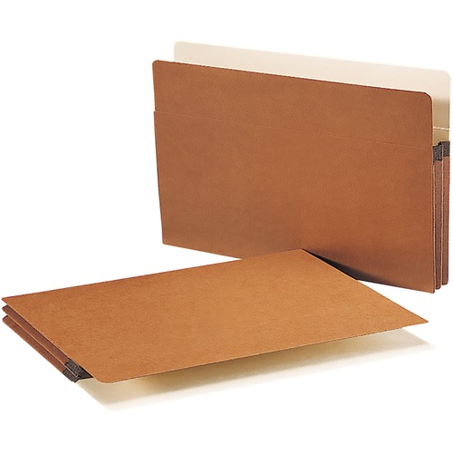 Smead Straight Tab Cut Legal Recycled File Pocket - 8 1/2" x 14" - 1 3/4" Expansion - Redrope - Redrope - 30% Recycled - 50 / Box