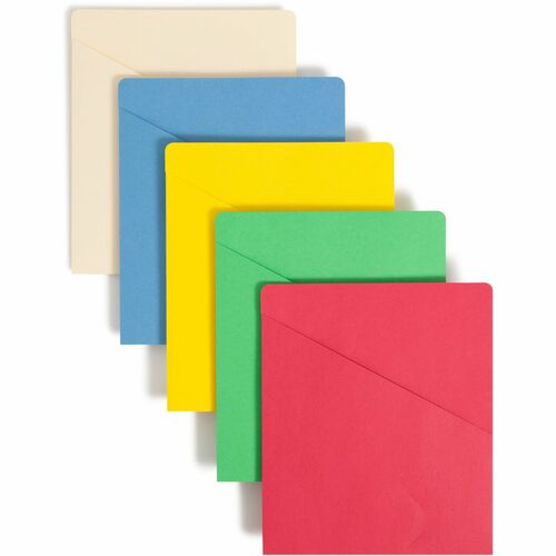 Smead Letter Recycled File Jacket - 8 1/2" x 11" - Manila, Blue, Green, Red, Yellow - 10% Recycled - 25 / Pack